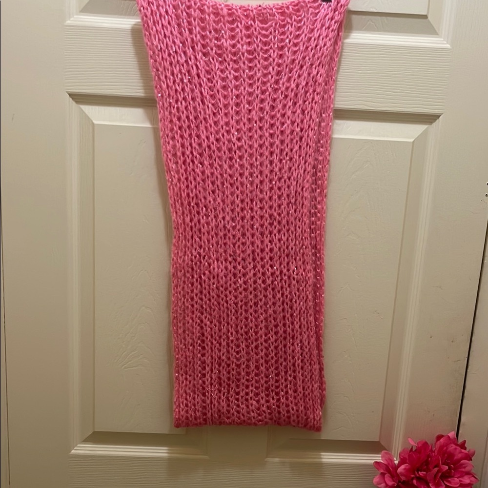 Pink Knit Scarf